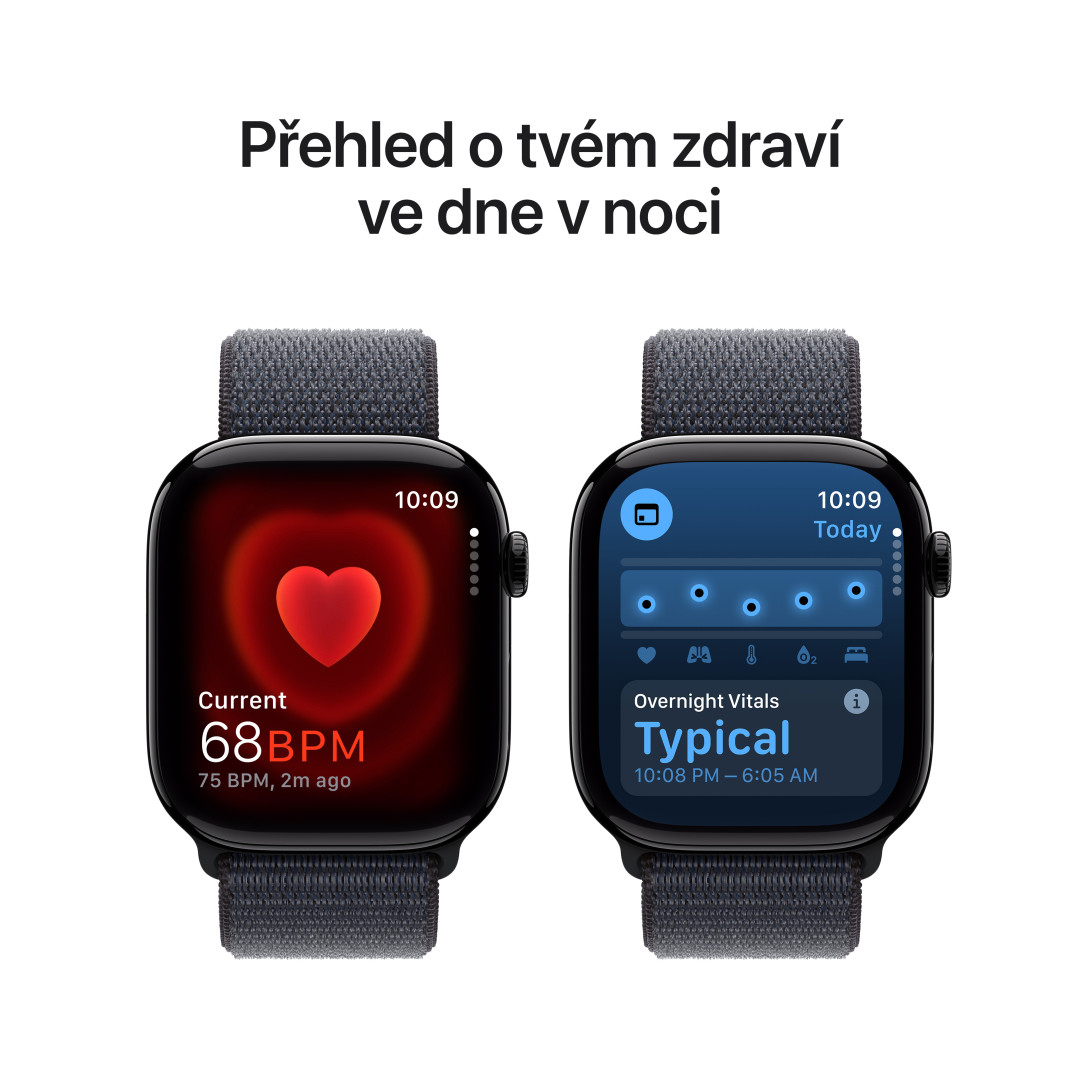 Hliníkové puzdro Apple Watch Series 10 GPS 46 mm Jet Black s atramentovou športovou slučkou (MWWR3QC/A)