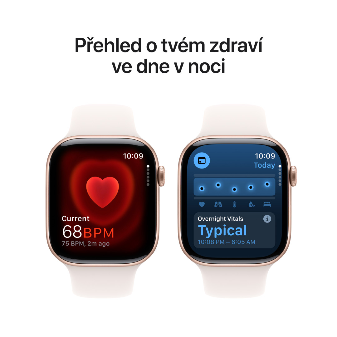 Hliníkové puzdro Apple Watch Series 10 GPS 46 mm Rose Gold so športovým remienkom Light Blush - M/L (MWWU3QC/A)