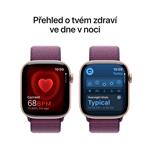 Hliníkové puzdro Apple Watch Series 10 GPS 46 mm ružovo-zlaté so švestkovou športovou slučkou (MWWV3QC/A)