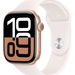 Hliníkové puzdro Apple Watch Series 10 GPS + Cellular 46 mm Rose Gold so športovým remienkom Light Blush - S/M (MWY63QC/A)