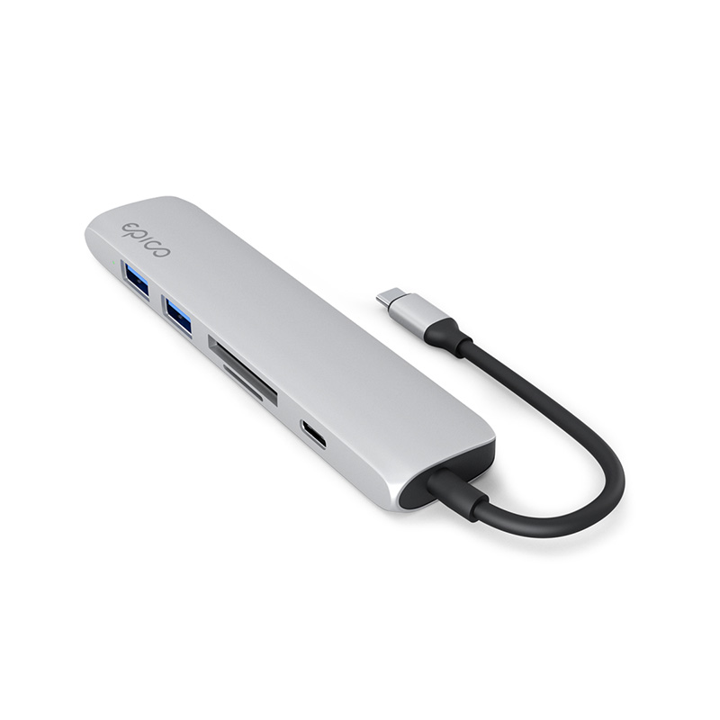 Hliníkový náboj Epico 6v1
8K s konektorom USB-C - strieborný