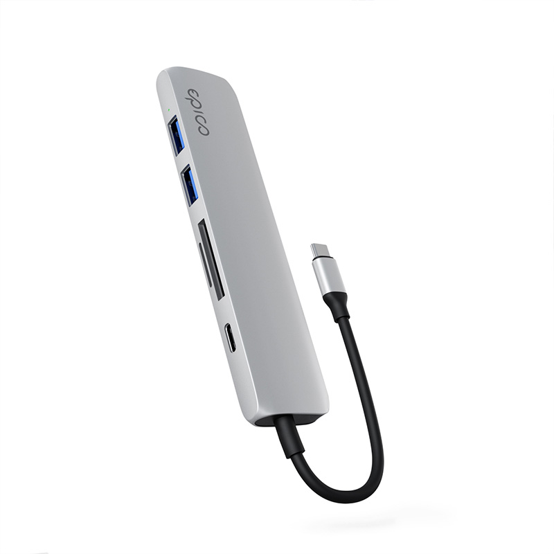 Hliníkový náboj Epico 6v1
8K s konektorom USB-C - strieborný