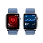 HOD GPS MTP Apple Watch SE 44 mm strieborný hliník s ľadovo modrým športovým remienkom