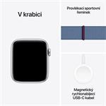 HOD GPS MTP Apple Watch SE 44mm Stříbrný hliník s ledově modrým provlékacím sportovním řemínkem