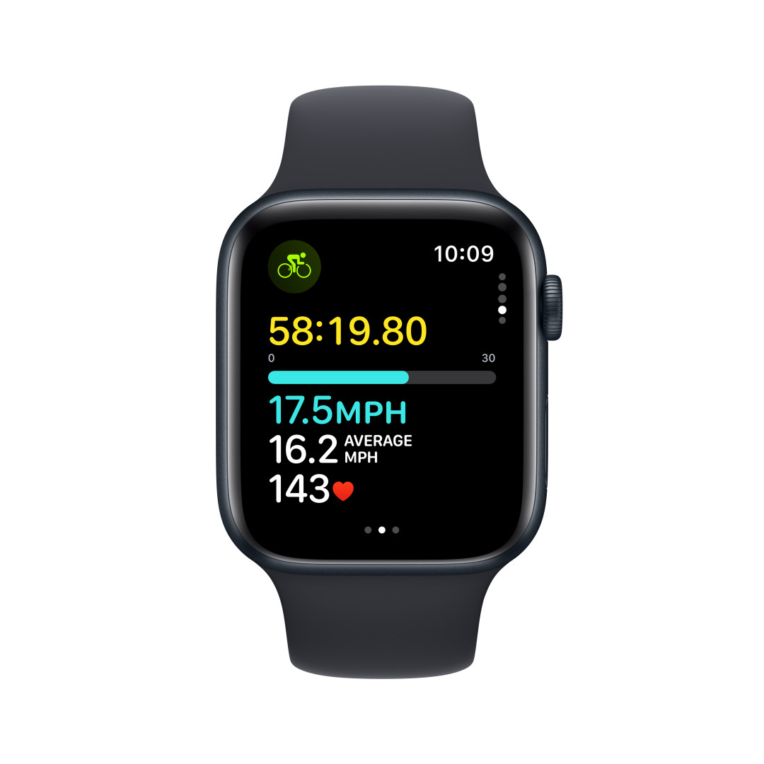 HOD GPS MTP Apple Watch SE 44mm Temně inkoustový hliník s temně inkoustovým sportovním řemínkem - M/L