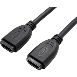 Hodnotný predlžovací kábel HDMI-A zásuvka / HDMI-A zásuvka, 0,20 m, čierny