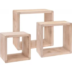 HOMESTYLING Police nástěnné dřevěné sada 3 ks 42/36/30cm KO-C37889060