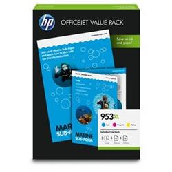 HP 953XL cyan/magenta/yellow,1600str + 75listů A4 (1CC21AE) - originální - Cartridge inkoustové