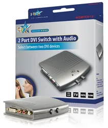 HQ AVSWITCH-12 - Přepínač DVI+audio 2 > 1