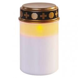 Hřbitovná sviečka LED, 12,5 cm, 2x C, vnútorná a vonkajšia, vintage, časovač