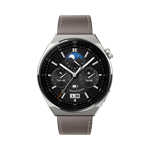 Huawei Watch GT3 Pro 46 mm, Light Titanium Case + Gray Leather Strap