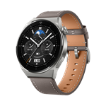 Huawei Watch GT3 Pro 46 mm, Light Titanium Case + Gray Leather Strap