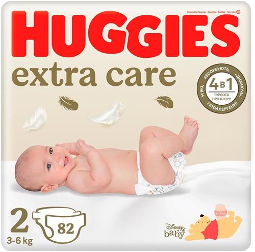 HUGGIES® Extra Care vel. 2 plenky 82ks