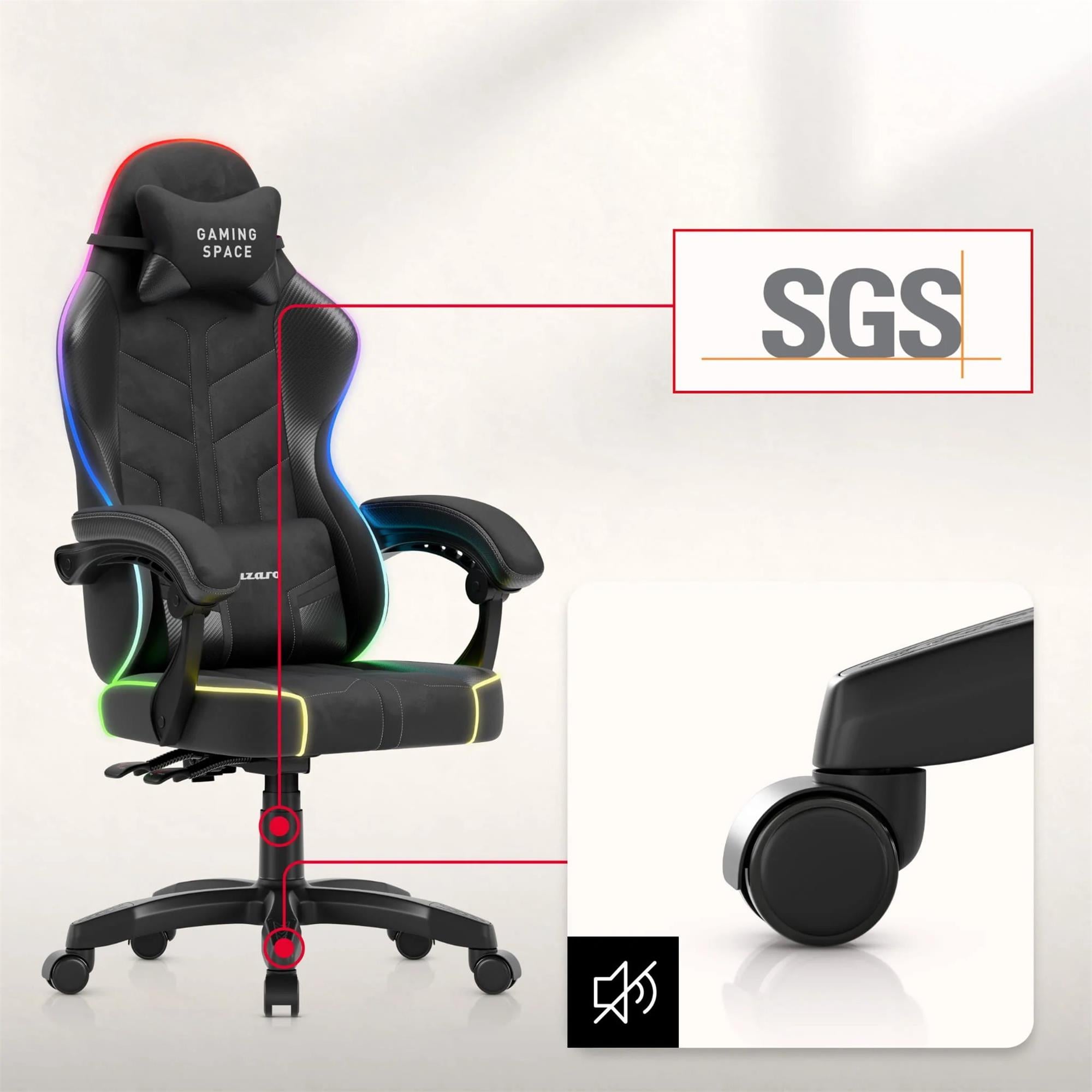 Huzaro Force 2.7 RGB herní křeslo, černé