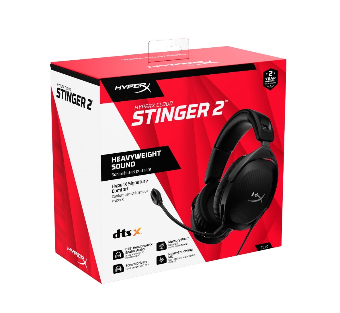 HyperX Cloud Stinger 2/Stereo/Jack/Drát/Černá