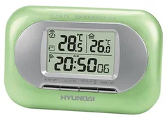 Hyundai Meteostanice WSC 1925G, zelená, hodiny, kalendář, venkovní čidlo