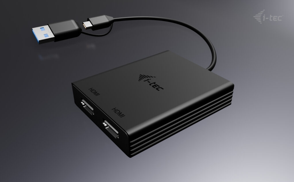 i-tec USB-A/USB-C Dual 4K HDMI Video Adapter