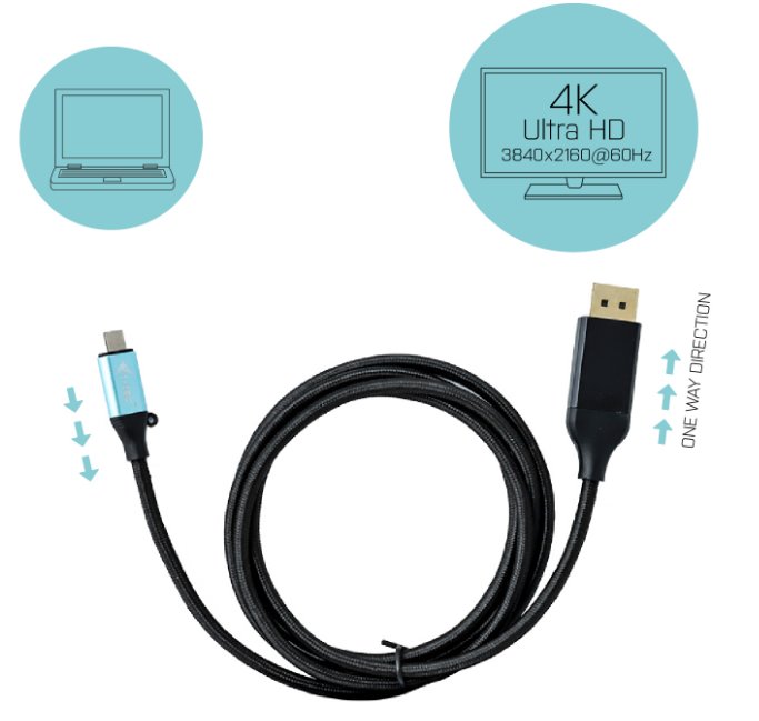 i-tec USB-C DisplayPort Cable Adapter 4K / 60 Hz 200cm
