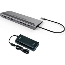I-TEC USB-C Metal Low Profile 4K Triple LCD Docking Station + i-tec Universal Charger 112W C31FLATPLUS112W