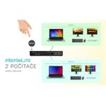 i-tec USB-C/Thunderbolt KVM dokovacia stanica s dvoma displejmi, Power Delivery 65/100W