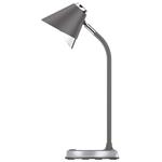 IMMAX LED stolní lampička FINCH šedá + stříbrné prvky