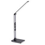 IMMAX LED stolní lampička Heron 2/ Qi nabíjení/ 8,5W/ 504lm/ DC 12V/2,5A/ stmívatelná/ sklápěcí rameno/ stříbrná