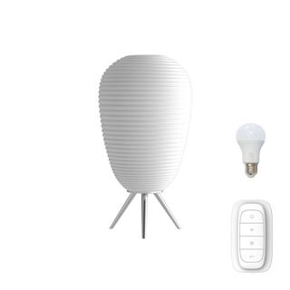 Immax NEO COCONO stolní lampa bílé sklo 24x43cm včetně Smart zdroje E27 RGBW Zigbee 3.0