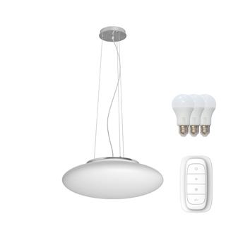Immax NEO ELIPTICO závěsné svítidlo bílé sklo 45cm Smart zdroje 3xE27 RGBW Zigbee 3.0