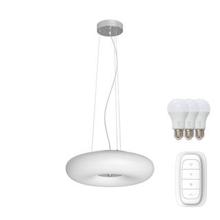Immax NEO FUENTE závesné svietidlo biele sklo 40cm vrátane Smart zdroj 3xE27 RGBW Zigbee 3.0 07059L