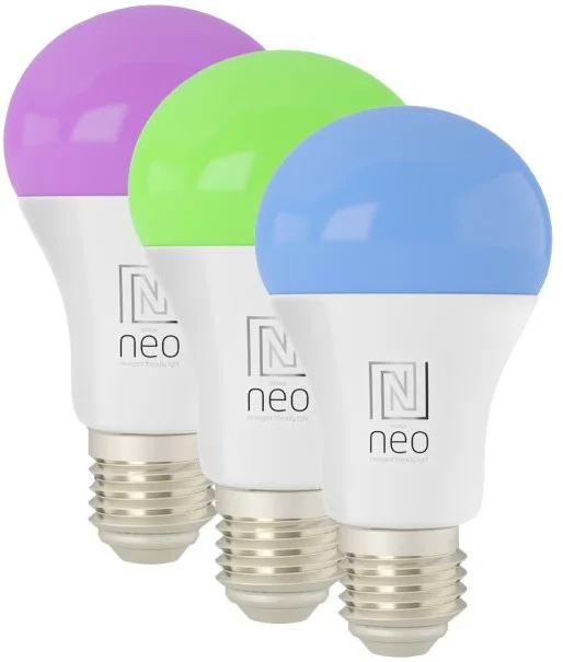 IMMAX NEO LITE SMART sada 3x žárovka LED E27 9W RGB+CCT barevná a bílá, stmívatelná, Wi-Fi, TUYA