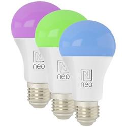 IMMAX NEO LITE SMART set 3x žiarovka LED E27 9W RGB CCT farebná a biela, stmievateľná, Wi-Fi, TUYA
