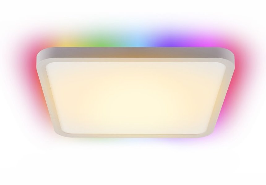 IMMAX NEO LITE TUDO SMART stropné svietidlo s RGB podsvietením 40x40cm, 50W Wi-Fi biela, TUYA