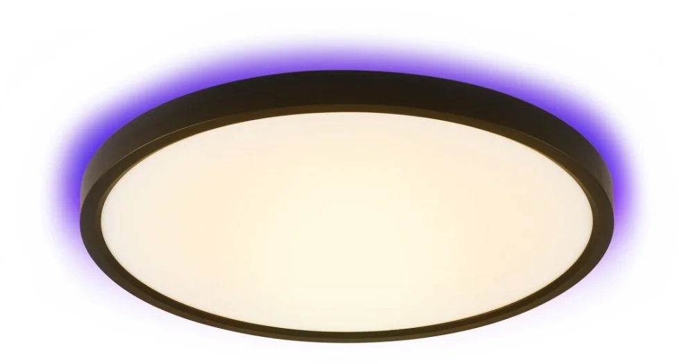IMMAX NEO LITE TUDO SMART stropní svítidlo s RGB podsvícením 40cm, 50W Wi-Fi černá, TUYA