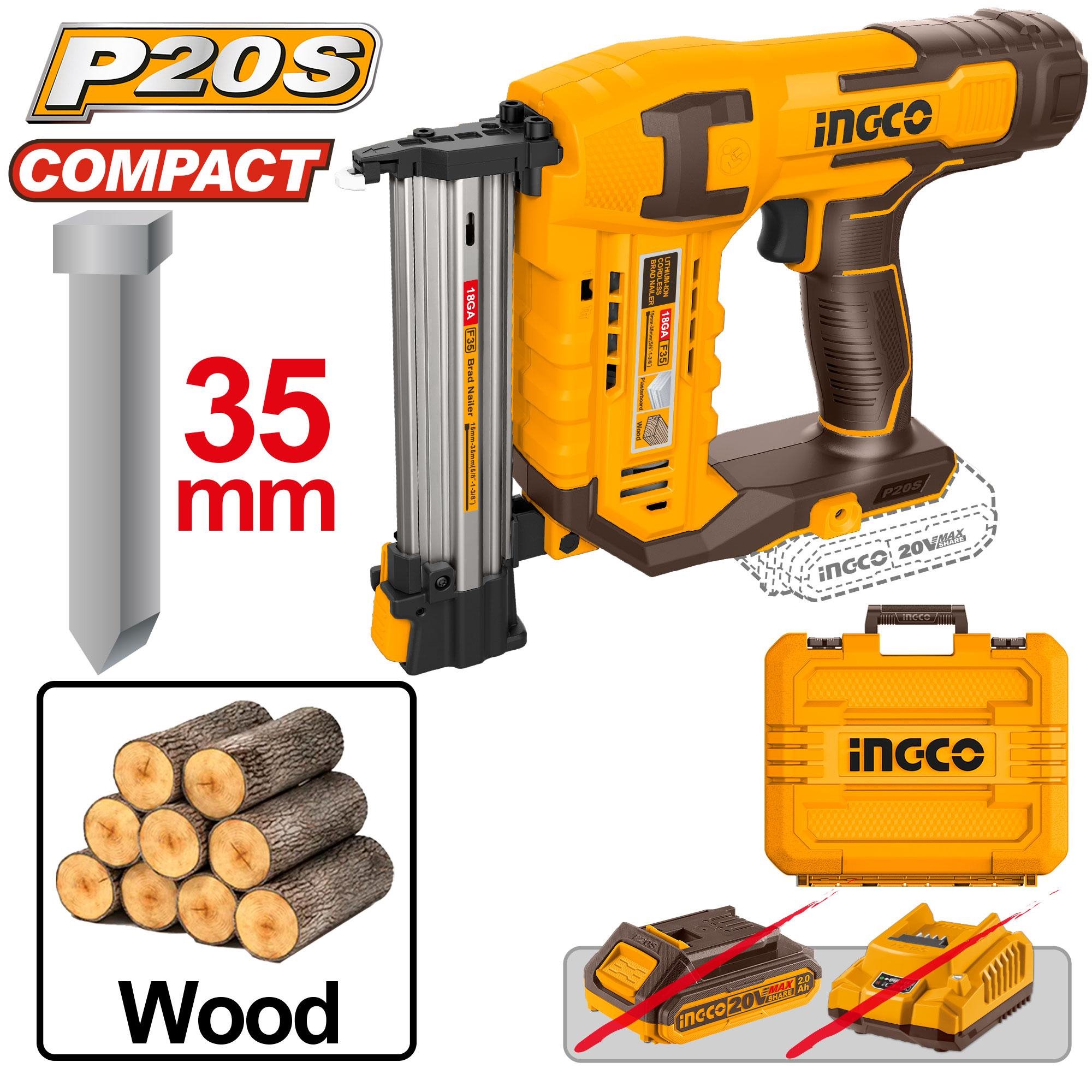 Ingco CBNLI3505 AKU hřebíkovačka/sponkovačka bez baterie a nabíječky