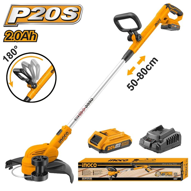 Ingco CGTLI203285 AKU strunová sekačka vč. baterie a nabíječky