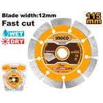 Ingco DMD0111513 Kotouč řezný, diamantový, suché řezání 115 x 1 mm
