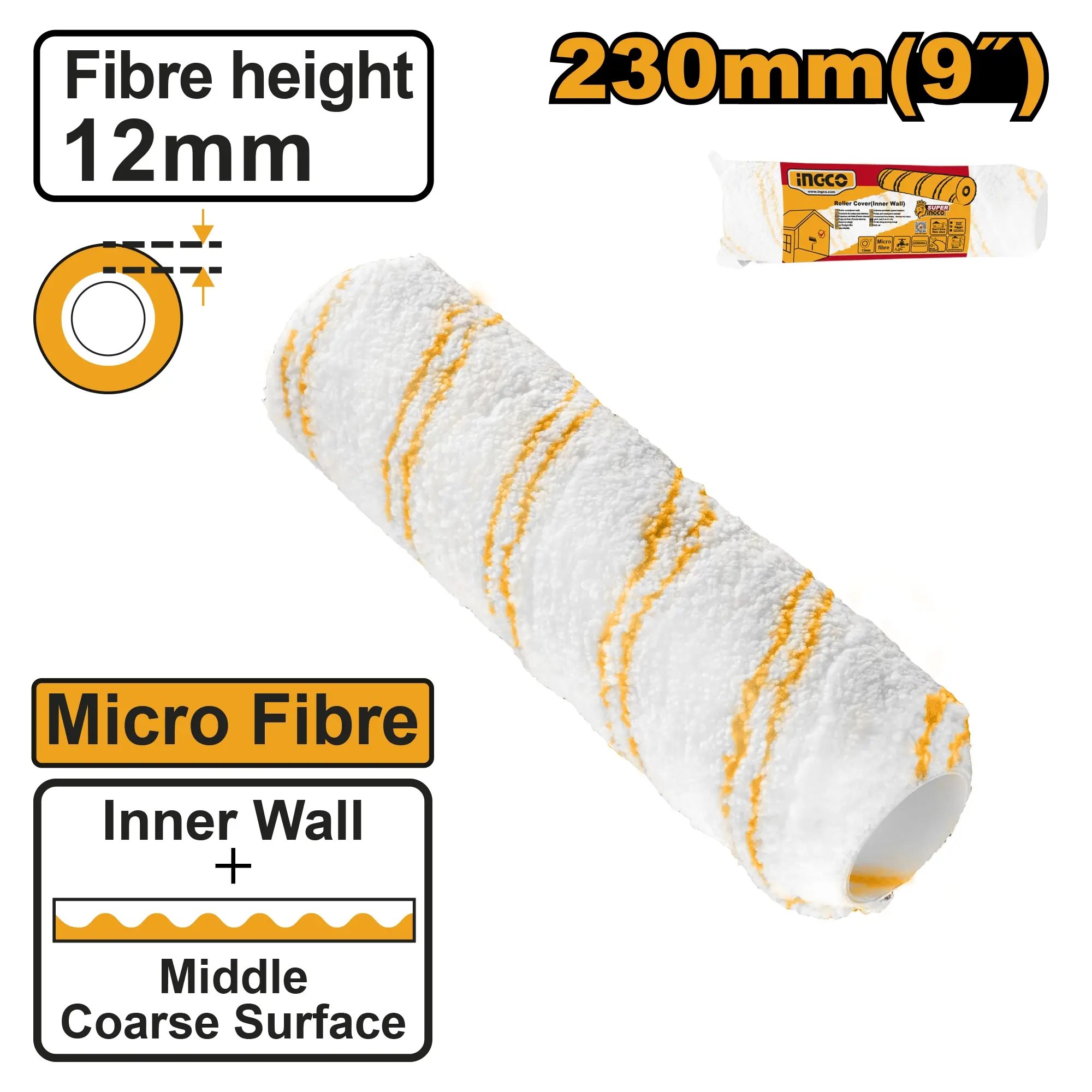 Ingco HRC3323012 Váleček malířský 230mm bez rukojeti na hladký povrch