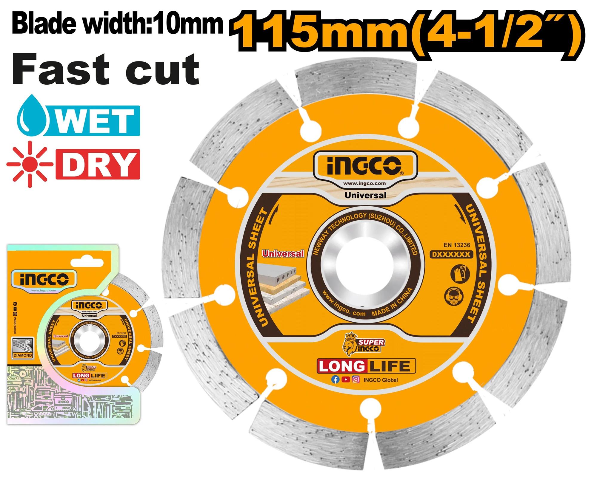 Ingco kotouč diamantový 115 x 10 mm