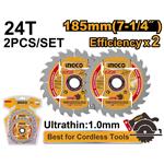 INGCO Pílový kotúč 185 Ultra mm, 2ks