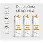Inteligentná sieťová nabíjačka ALIGATOR GaN, Power Delivery 65W, 2xUSB-C, 1xUSB-A, biela