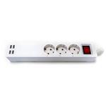 Inteligentný predlžovací kábel XtendLan/ 3x zásuvka/ 4x USB/ ochrana IP20/ Wi-Fi/ 1,5 m/ biely/ TUYA
