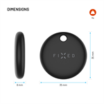 Inteligentný sledovač FIXED Tag Dual, čierny