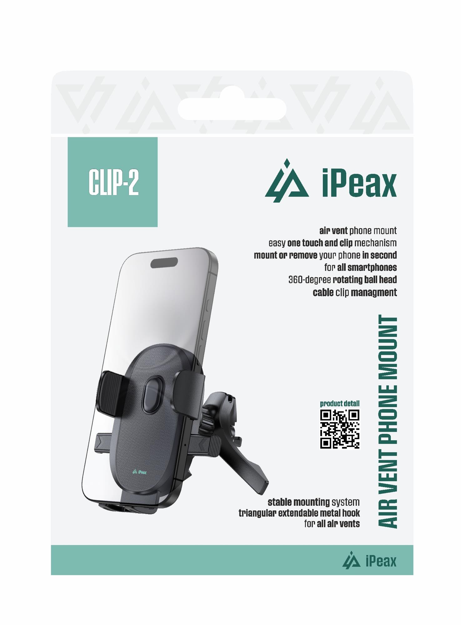 iPEAX držák do auta Clip-2, černý