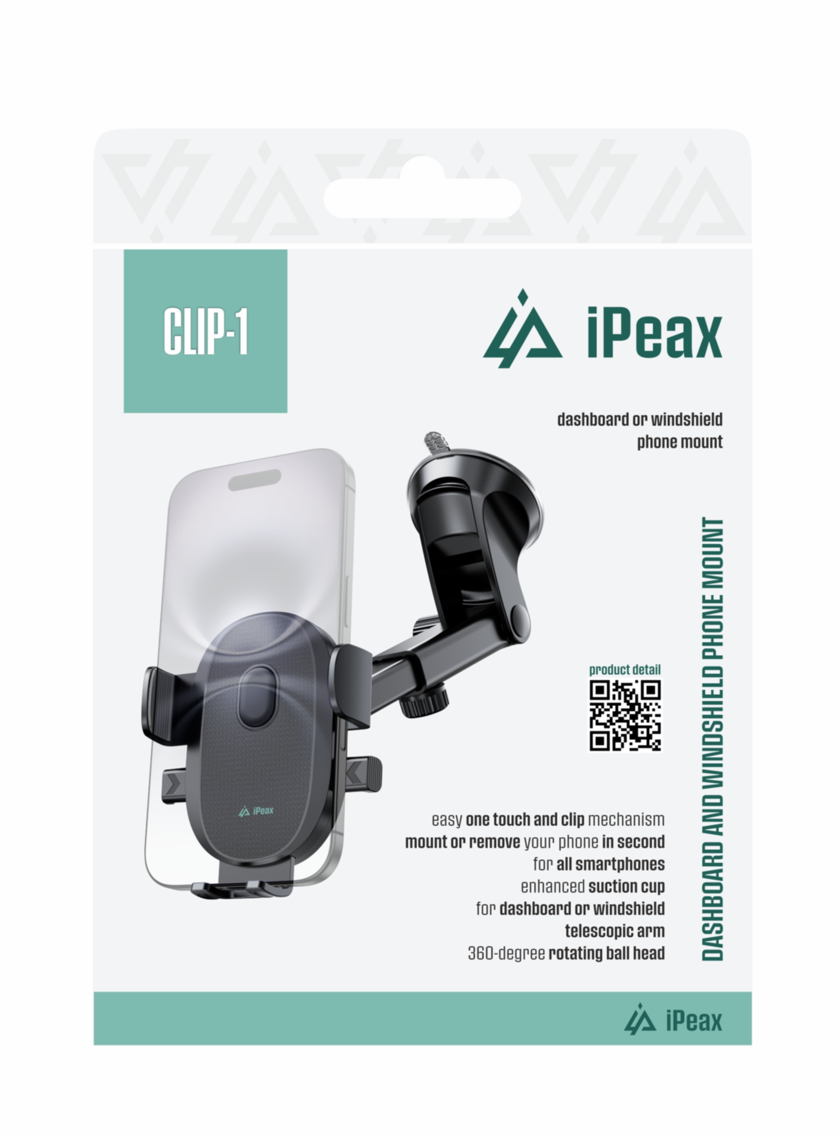 iPEAX držiak do auta na palubnú dosku Clip-1, čierny
