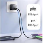 iPEAX GaN sieťová nabíjačka 20 W (USB-C + USB-A), čierna