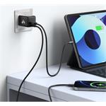 iPEAX GaN sieťová nabíjačka 25 W (USB-C + USB-A), čierna