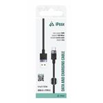 iPEAX TEXTILNÍ KABEL USB-A / USB-C 1,5M, USB 2.0 ČERNÝ