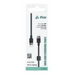 iPEAX textilní kabel USB-C / Lightning 1,5 m, USB 2.0, černý