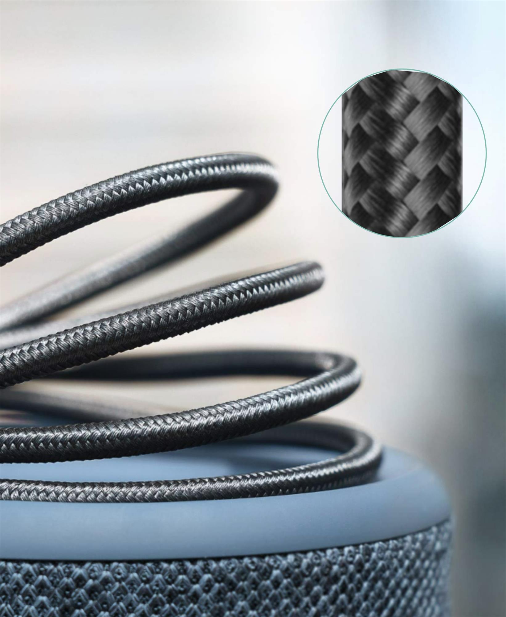 iPEAX TEXTILNÍ KABEL USB-C / LIGHTNING 1,5M, USB 2.0 ČERNÝ