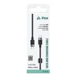 iPEAX textilní kabel USB-C / USB-C 1,5 m, USB 2.0, černý